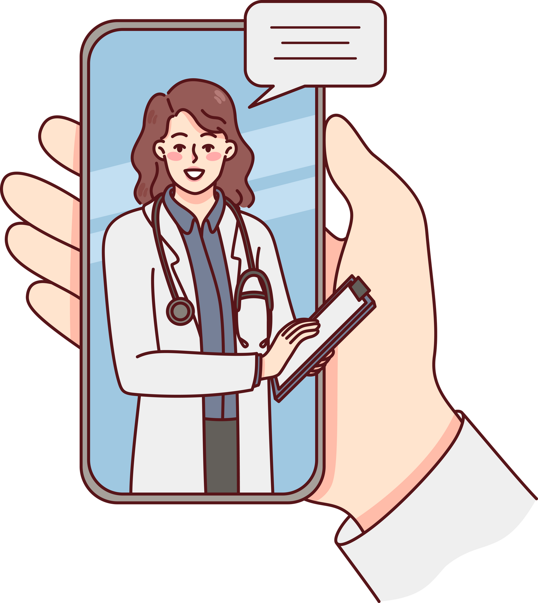 Doctor consult patient online on mobile phone